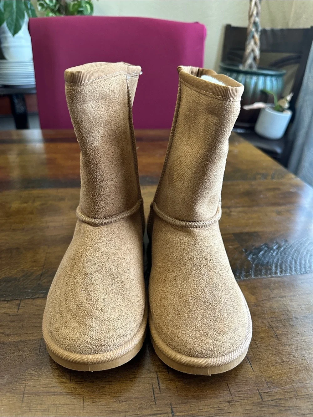 fabkids Chestnut Tan Plush-Lined Kids Boots